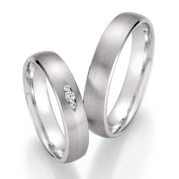 Nowotny-Collection Ruesch Trauringe Weissgold 66/48130-045 + 66/48140-045